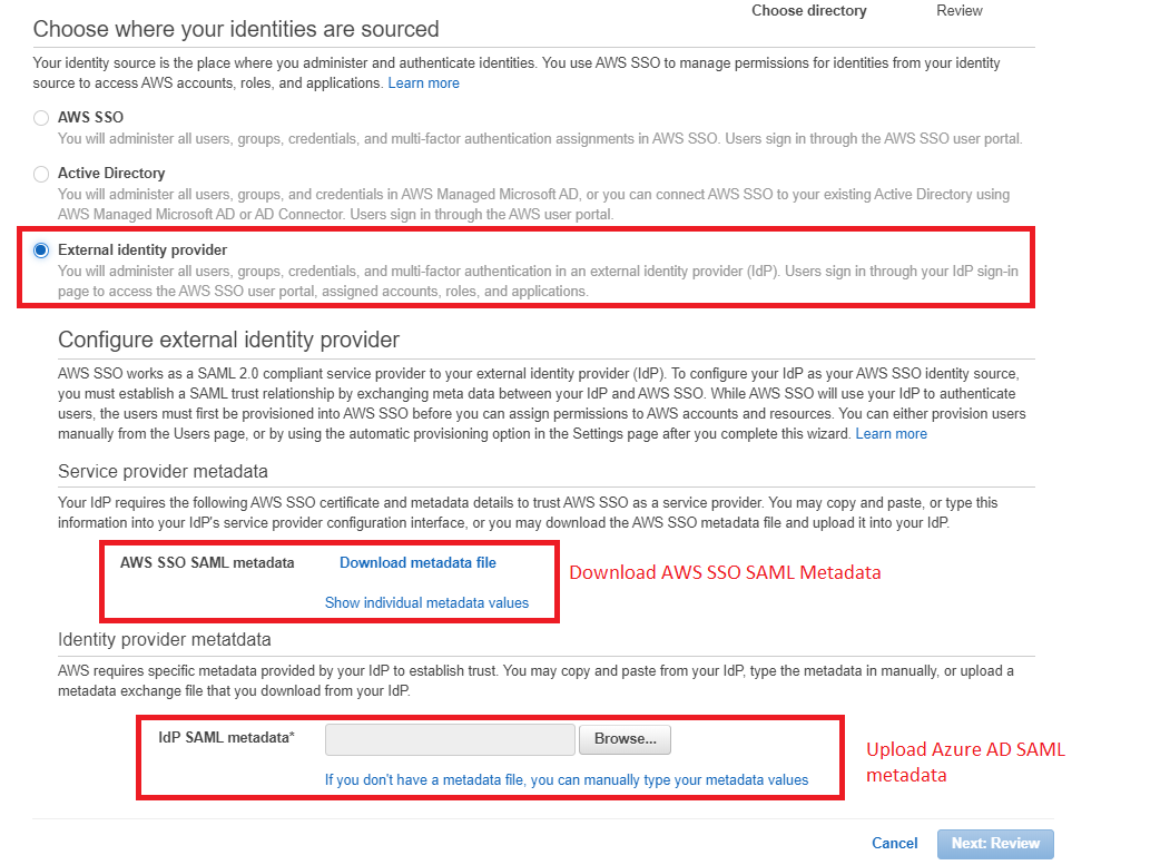 AWS SSO Identity Sources