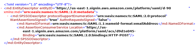 AWS SSO Metadata