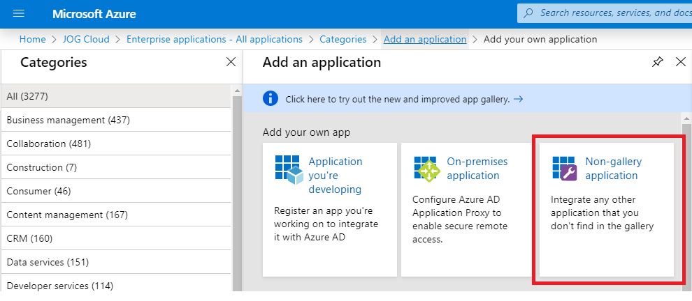 Choose Non-gallery application