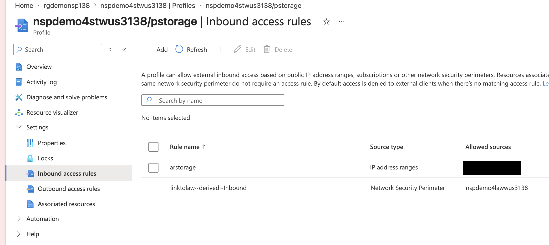 Automatically created inbound and outbound rules